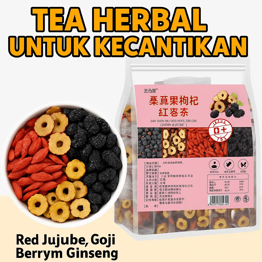 

⚡Beli 1 Gratis 1 + COD⚡【Vitalitas Yang Melonjak】Teh Wolfberry Hitam, Murbei Dan Kurma Merah/Teh Pelindung Hati/Eh Beraroma Murbei Dan Wolfberry/Teh Kesehatan/Begadang Teh Memperbaiki Warna Kulit