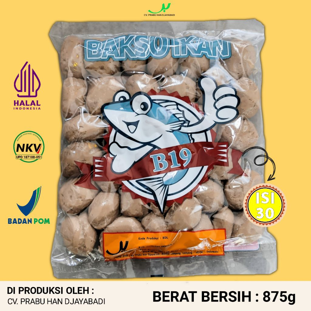 

Bakso Ikan B19 Premium - Isi 30 pcs - 875g - Halal & BPOM