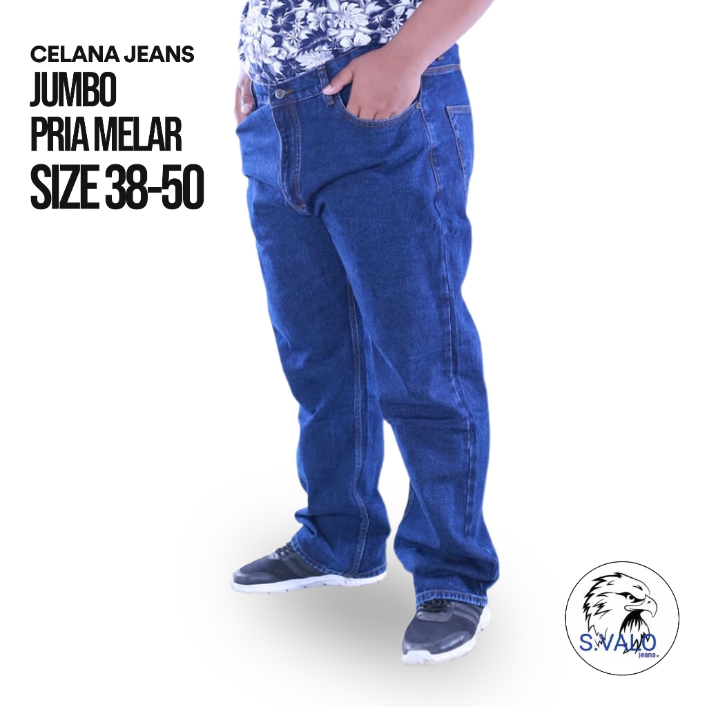 S.VALO Original - Celana Jeans Melar Pria Big Size Jumbo Termurah terlaris Ukuran 38-50