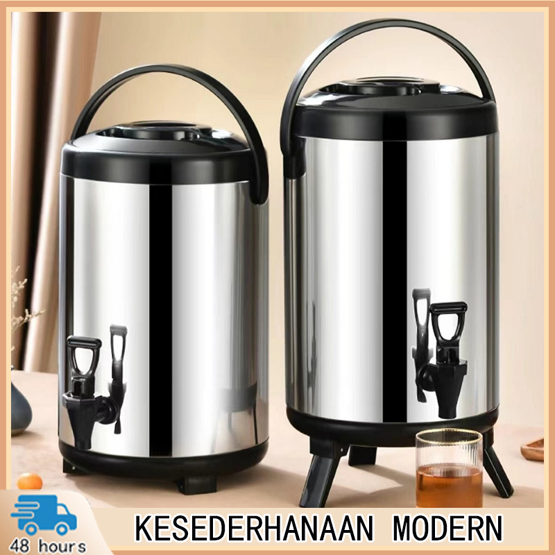 Milk Tea Bucket Stainless Steel 10L 12L Dispenser Minuman Serbaguna Drink Jar Termos Stainless