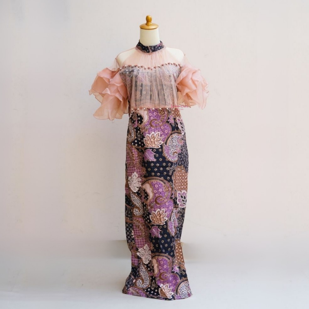 Waiwai Dress Batik Modern Elegan Lea Kebaya Pesta Wisuda
