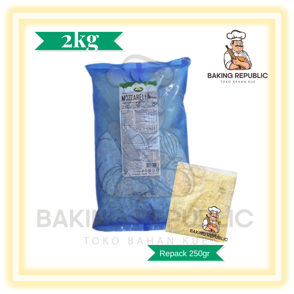 

Arla Pro Mozzarella [hijau] kemasan repack + ES BATU | Arla Pizza Topping 250gr INSTAN ONLY!!
