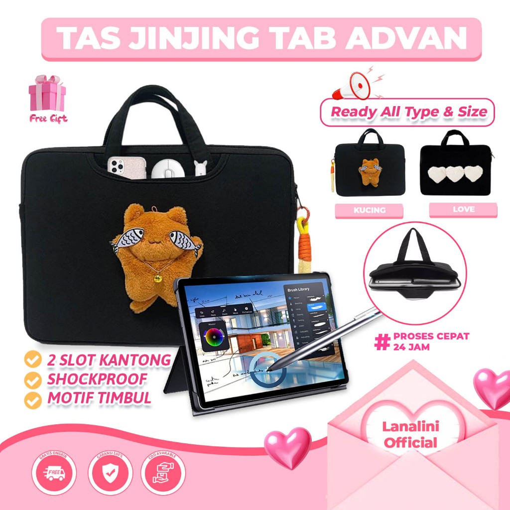 Tas Tablet Case Advan Sketsa 10 2 3 2023 VX Neo Lite Xtab X7 A10 A8 8 10.1 10.4 10 Inch Tab Belajar 