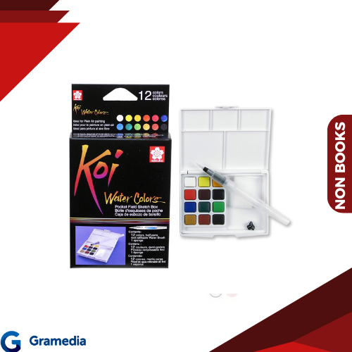 

Gramedia Medan - Artemedia Sakura Koi Watercolor 12 Pocket Field Sketch Box