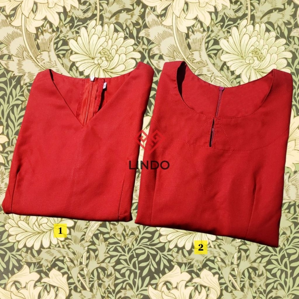 Baju Bussu Siku Toraja & Baju Pokko' Modern Toraja/Baju Dilimai Toraja/Baju Expo Toraja (Merah Cabai