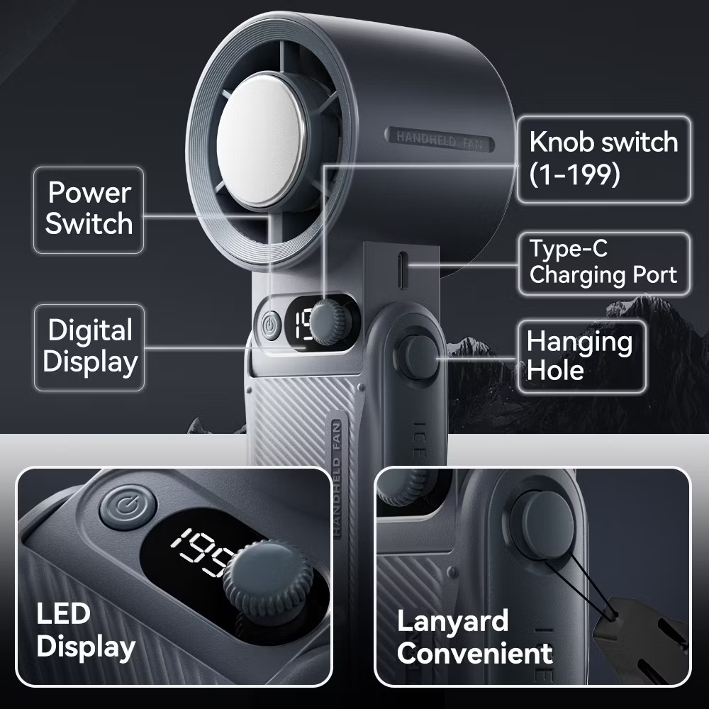 hot product prince baterai besar 10000 mah kipas angin portable mini dapat dilipat kipas kencang