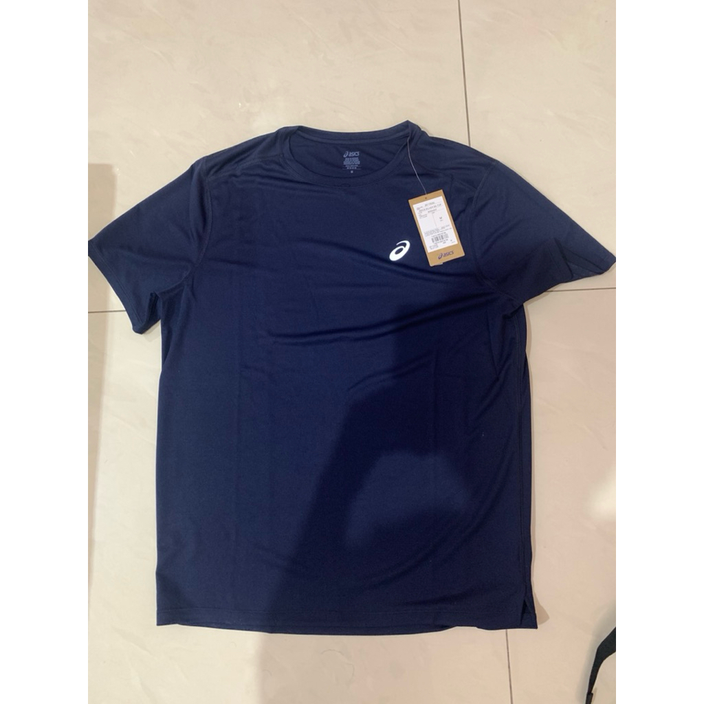 Baju Tshirt Kaos Jersey Asics Men Silver SS Top Running Tennis Padel