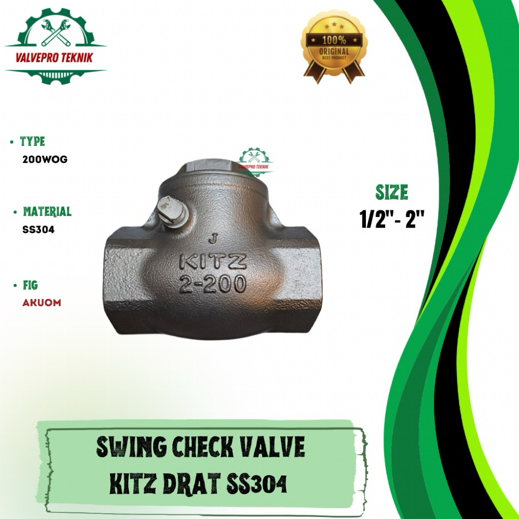 SWING CHECK VALVE KITZ 1” INCH DRAT SS304 ORIGINAL
