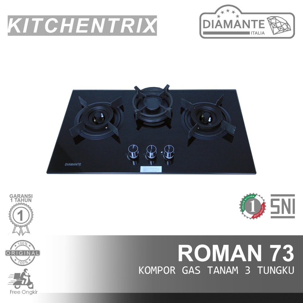 Diamante Roman 73 Kompor Gas Tanam 3 Tungku