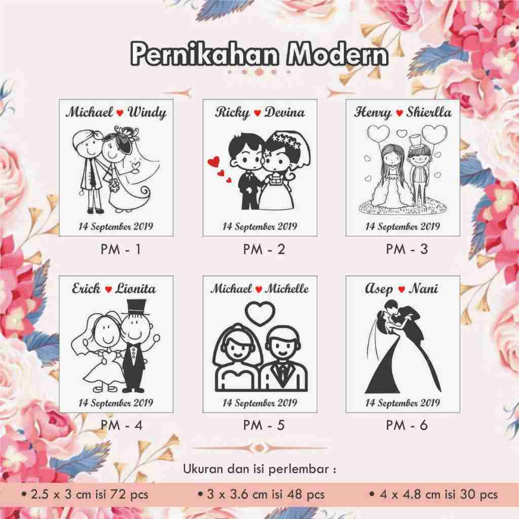 

[143 pcs] STIKER TRANSPARAN SOUVENIR WEDDING / PERNIKAHAN / KAWIN