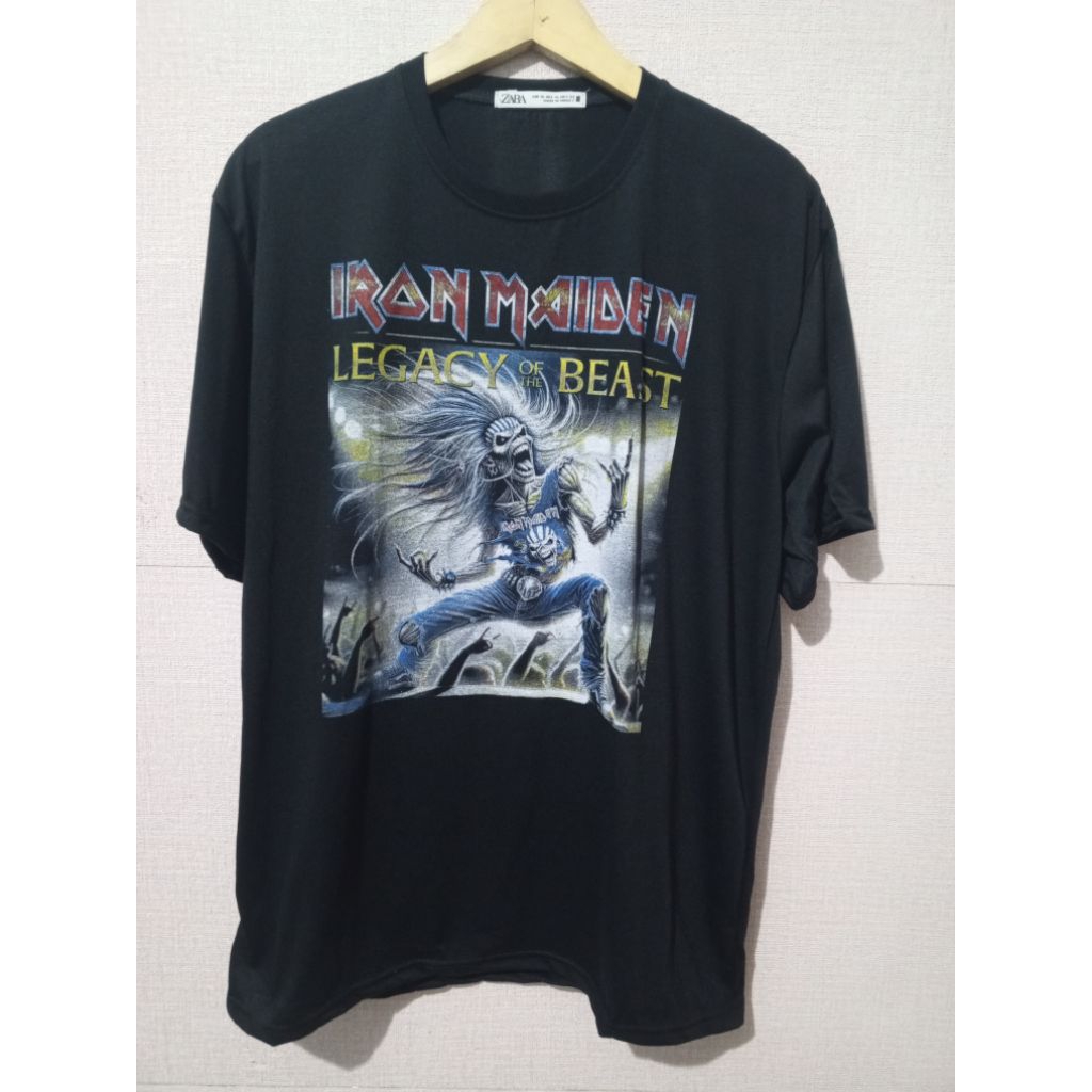 Baju Kaos Band iron maiden by Zara size L fit XL second