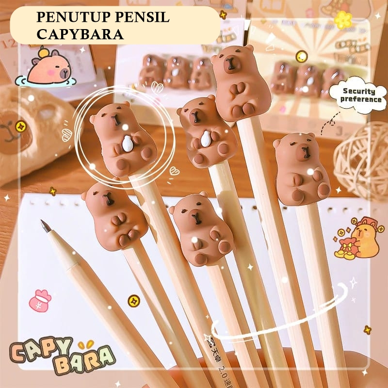

[ORGM] Perlengkapan Sekolah Penutup Pensil Bentuk Capybara Lucu Set 3pc