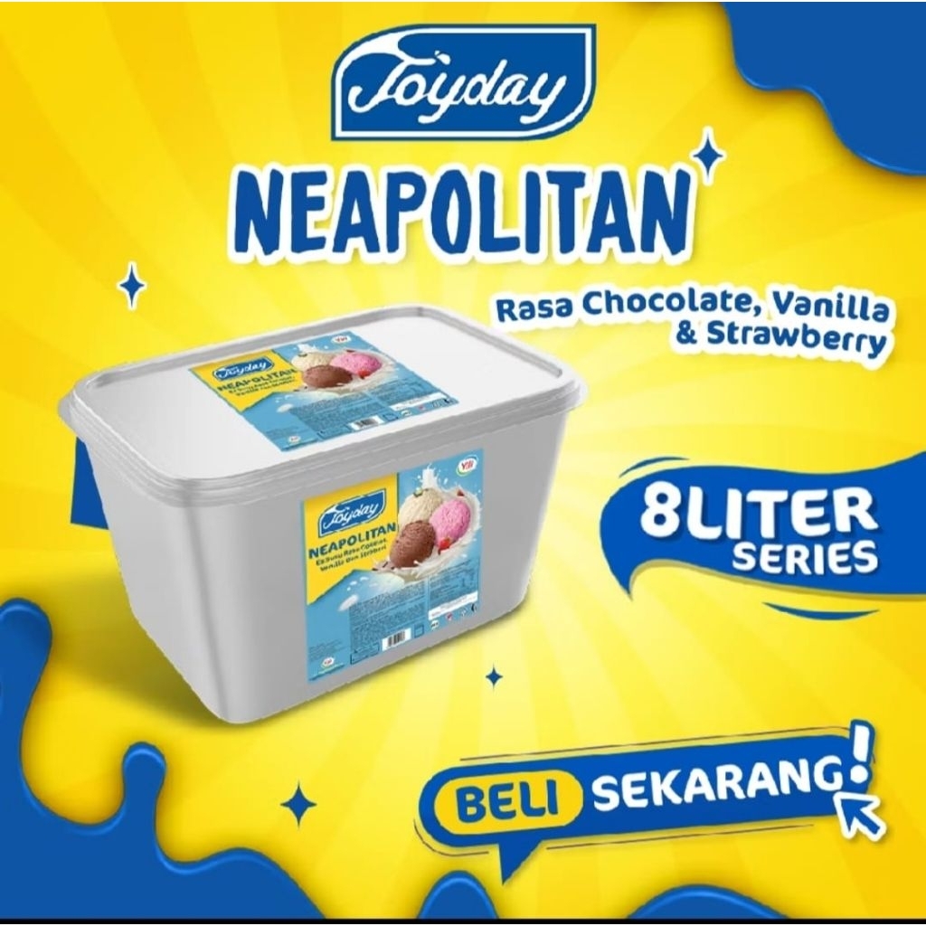 

Es krim joyday Ice Cream 3 Rasa 8 liter Neopolitan