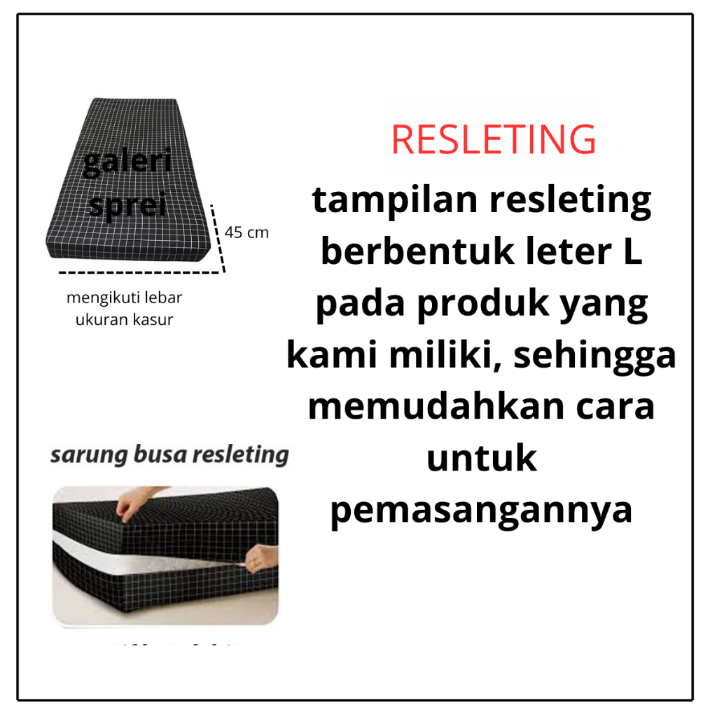 PROMO MURAH... Sarung Kasur Busa Resleting Ukuran Jumbo Double NO 1=180x200 Tinggi 20 Cm, N0 2=160x2