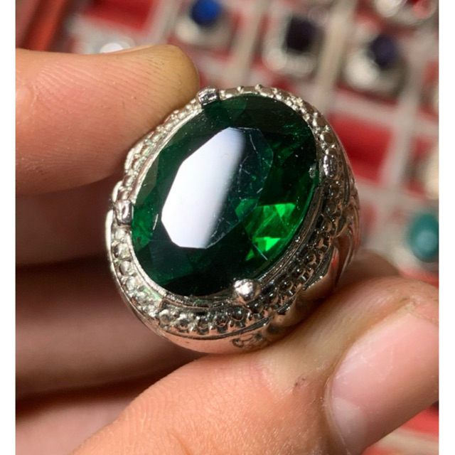 Batu Cincin Hijau Jamrud Byron Topaz Cutting Top Cristal