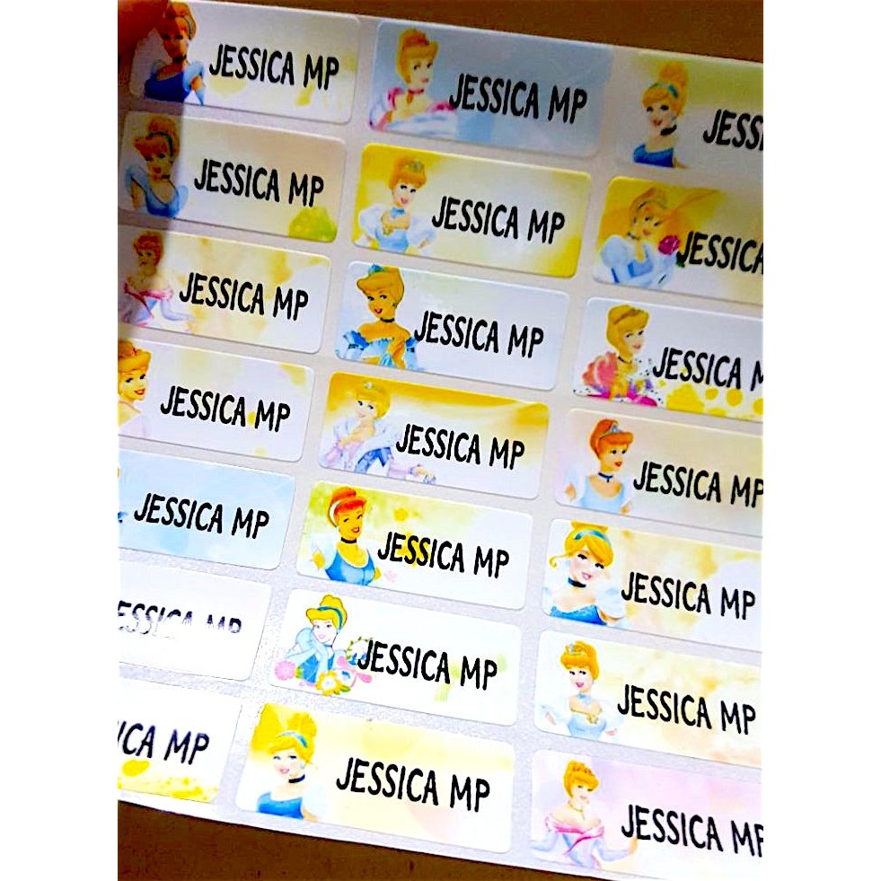 

Label Nama Anti Air Sticker Waterproof Princess Cinderella