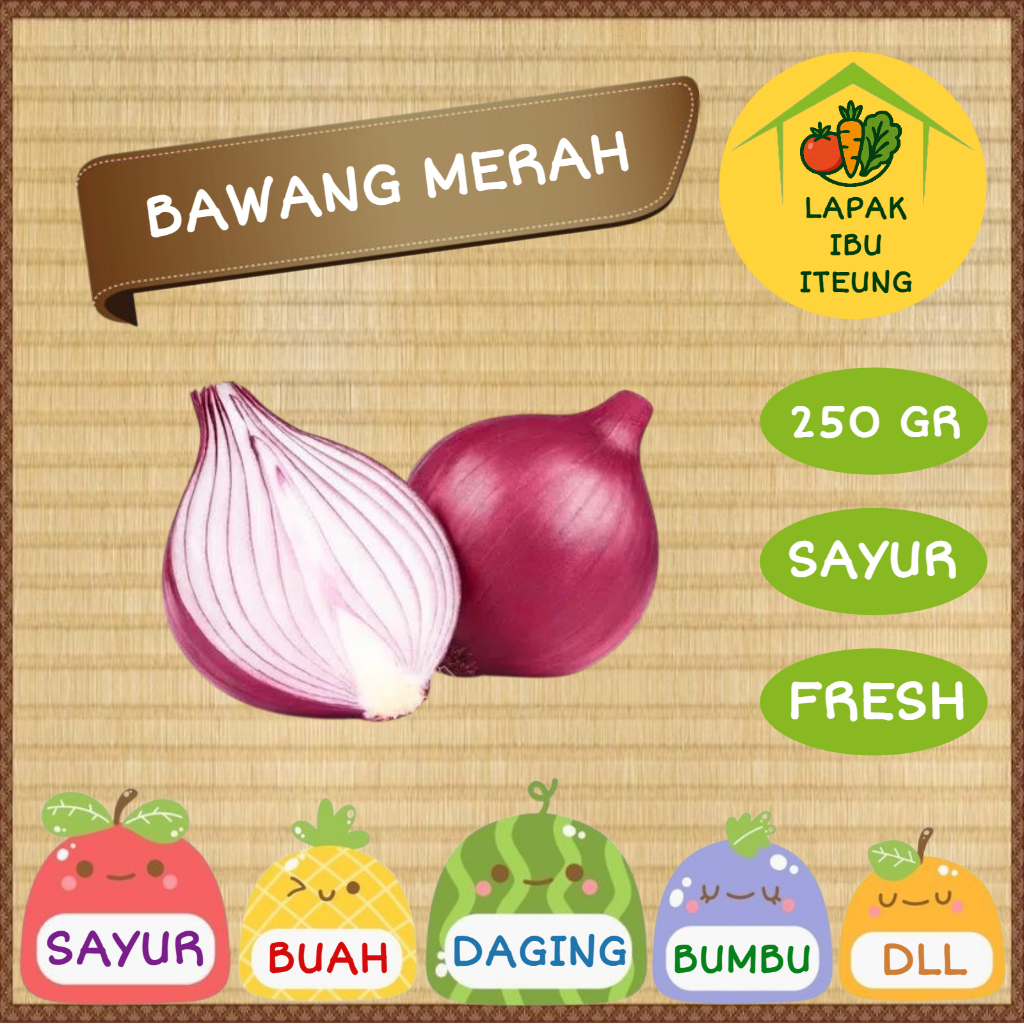 

BAWANG MERAH INSTAN BANDUNG 1/4KG 250GR SEGAR FRESH SAYUR SAYURAN PASAR