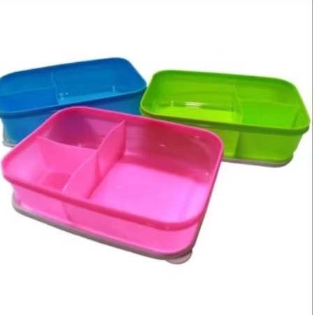 LUSINAN | KOTAK WADAH BEKAL | KOTAK NASI ANAK BAHAN PLASTIK 1 LUSIN 12PCS