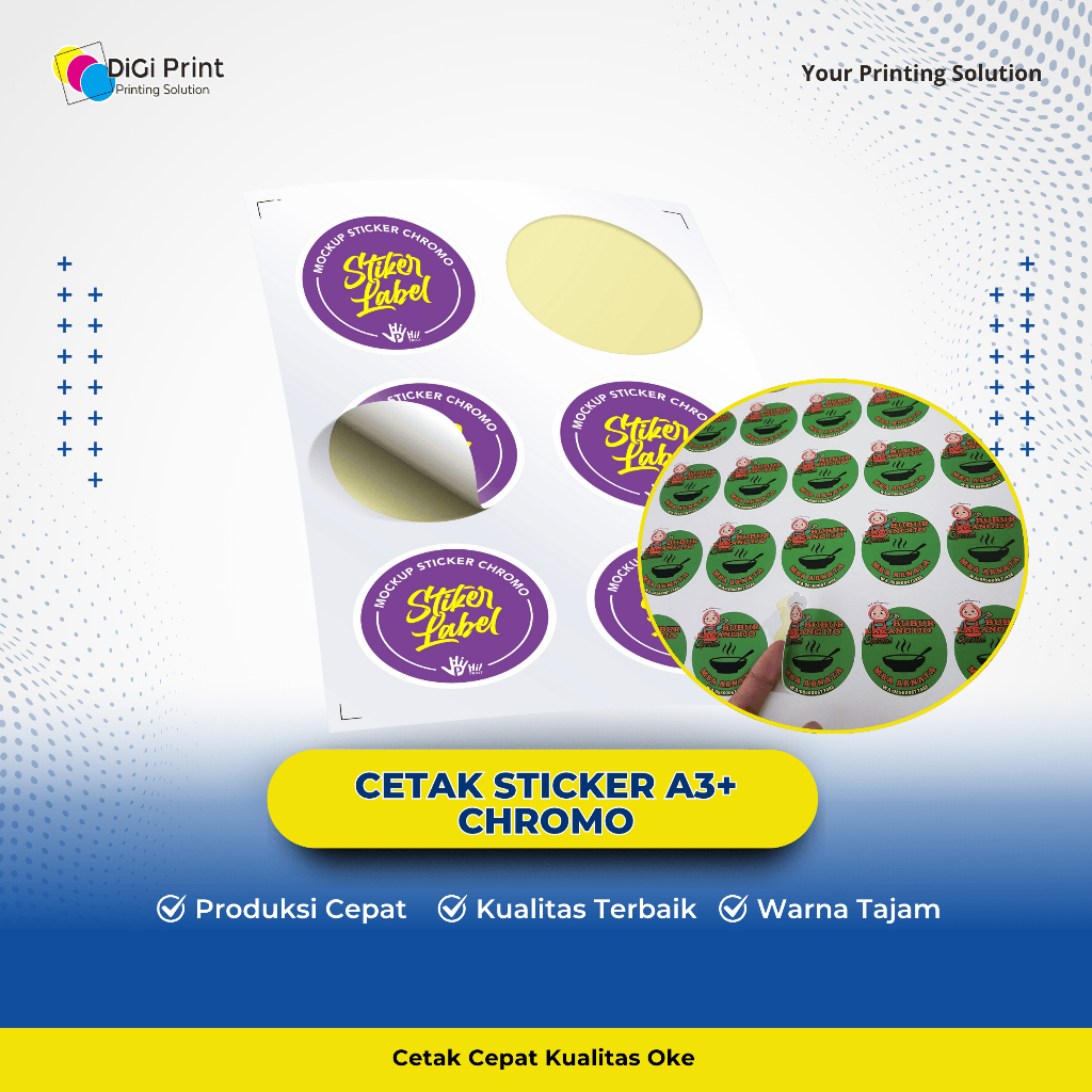 

FREE DESIGN! Cetak Stiker Chromo A3+ Murah / Cetak Stiker Label Kemasan Makanan Minuman Online Shop MURAH