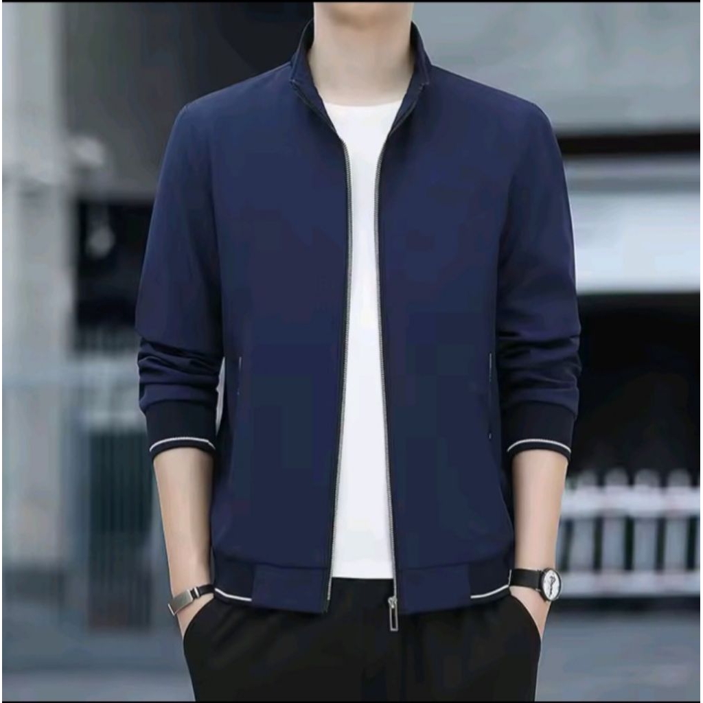 jaket pria bomber/jaket semi formal/jaket untuk santai atau naik motor