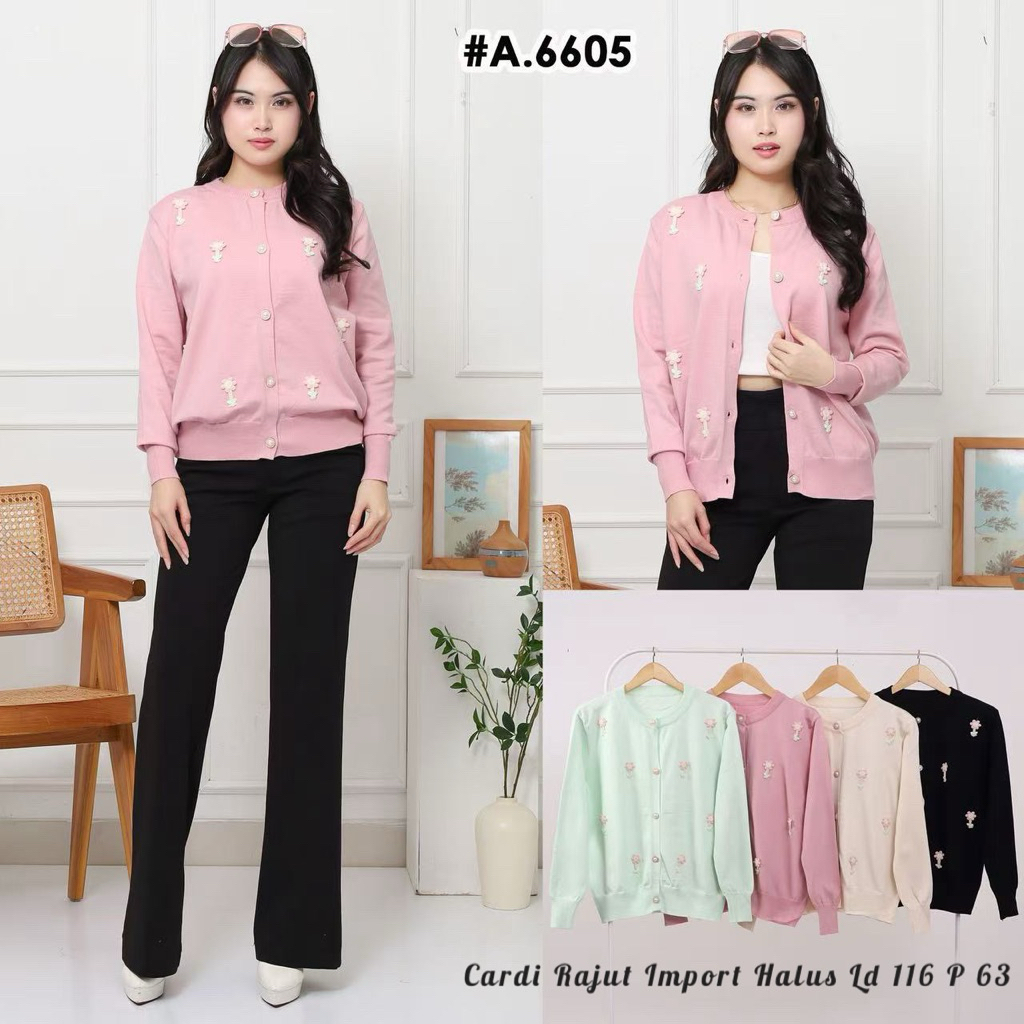 Atasan Cardi Rajut Awan Premium Motif Aplikasi Bordir