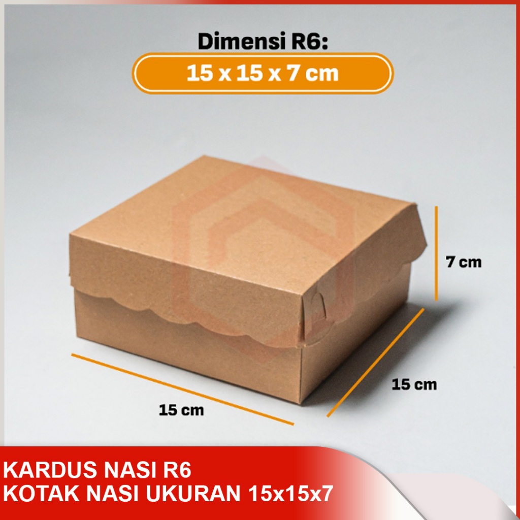 

(1 PACK / 100 PCS) R6 - Kotak Dus Kraft Coklat / Kotak Dus Snack / Kotak Dus Renda Coklat Non-laminasi / Kardus Snack Box