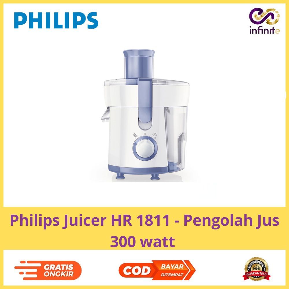 Juicer Philips HR 1811 300 Watt Mesin Jus Buah Segar Original Philips