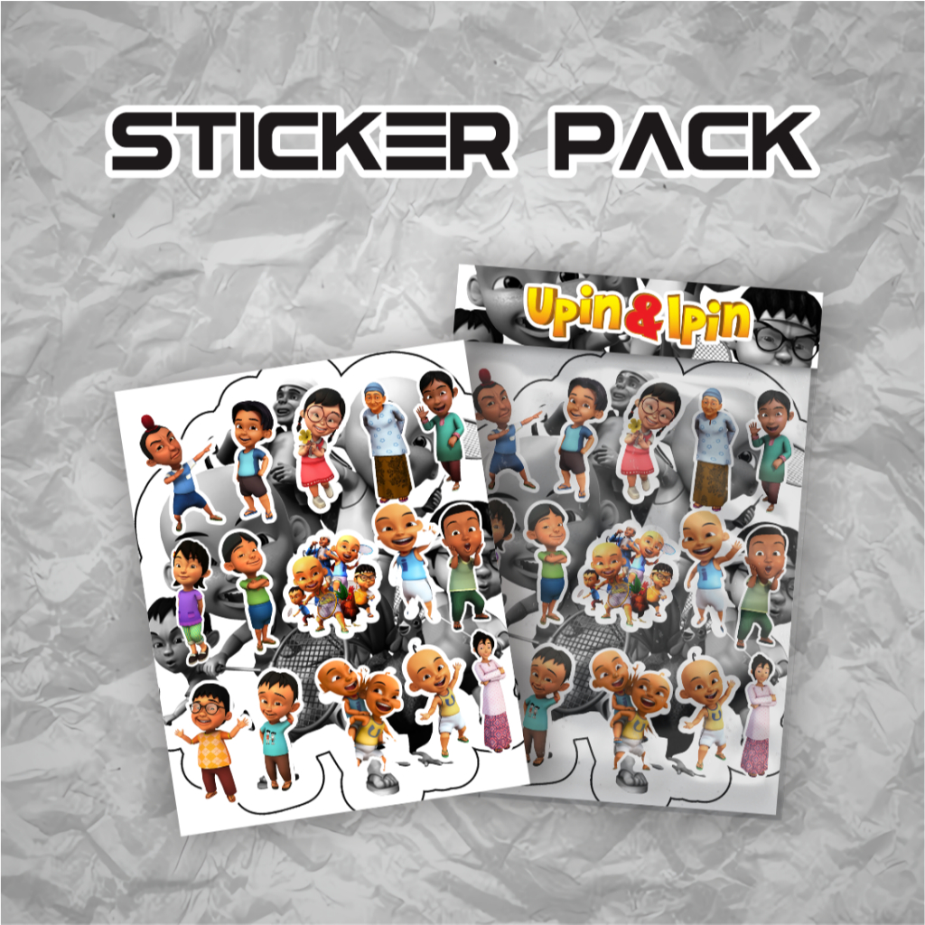 

Sticker Kartun Upin & Ipin Sticker pack Dekorasi Lucu Kreatif untuk Notebook, Skateboard, HP