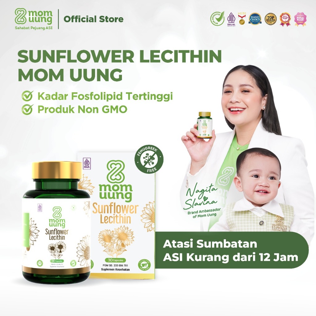 Mom Uung Sunflower Lecithin 30 Kapsul - Pelancar ASI Tersumbat Halal BPOM
