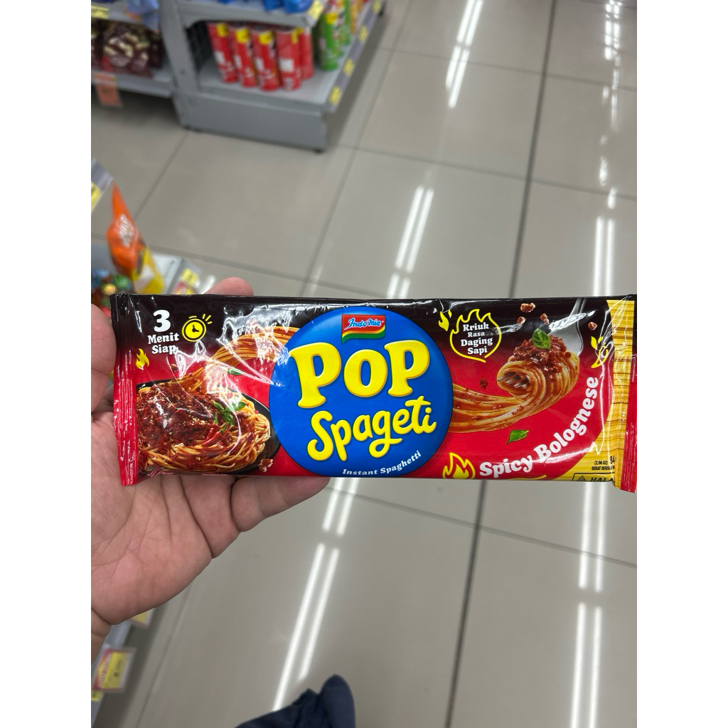 

Indomie POP Spageti 84gr spicy Bolognese