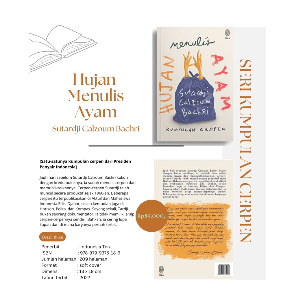 Kumpulan Cerita HUJAN MENULIS AYAM karya Sutardji Calzoum Bachri