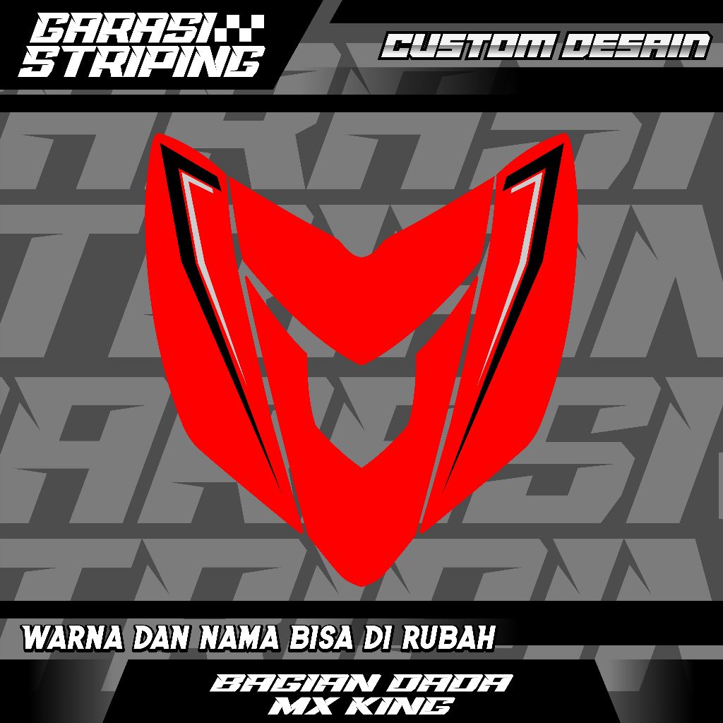 STRIPING CUSTOM VARIASI TRANSPARAN DADA DEPAN MX KING SIMPEL  STICKER VARIASI MOTIF TERBARU KEREN