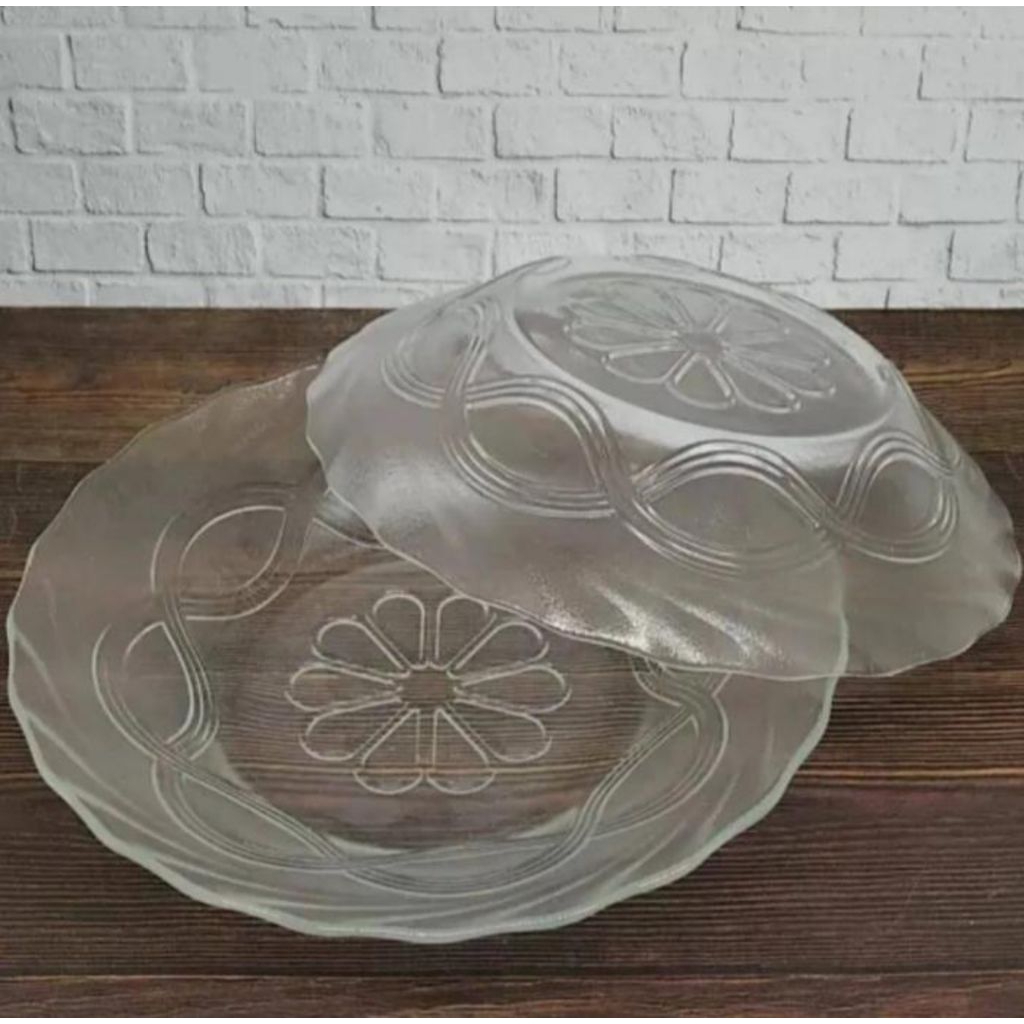 Piring Tatak beling isi 1 losin/ Piring kecil beling tatakan kopi/ Piring kaca tatakan isi 1 losin