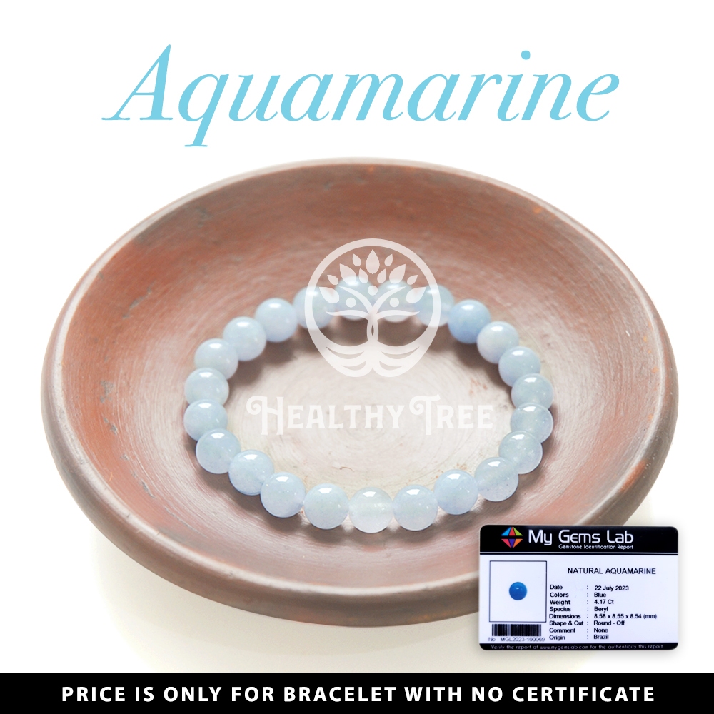 Gelang Batu Natural Kristal Aquamarine
