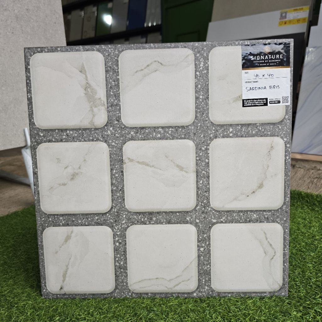 Keramik Kasar Corak batu alam kotak² 40x40 sadrinia gris (CHAT ADMIN/BACA DESKRIPSI SEBELUM MEMBELI)