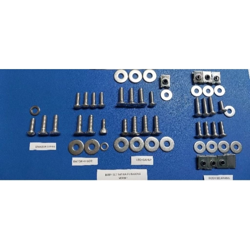 Baut Body Set Satria FU Karbu Versi 1 ( Baut L Stainless )