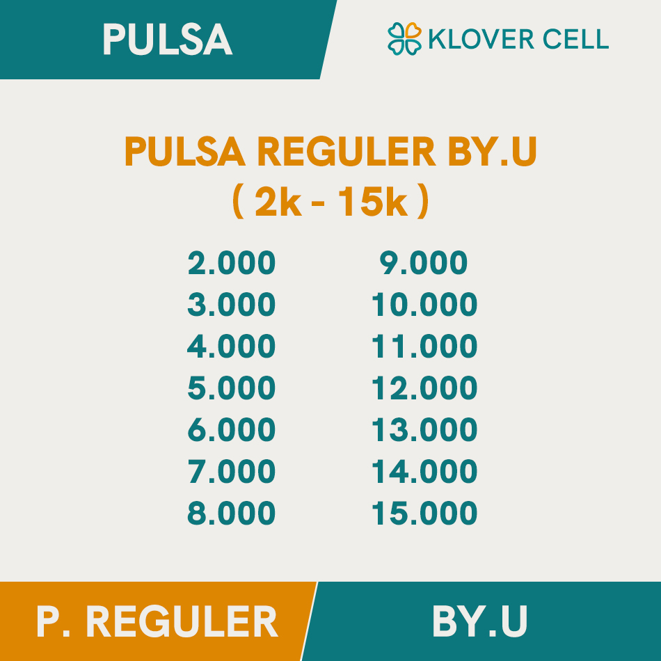 Pulsa Reguler BY.U 2k 3k 4k 5k 6k 7k 8k 9k 10k 11k 12k 13k 14k 15k ByU Elektrik 2rb 3rb 4rb 5rb 6rb 