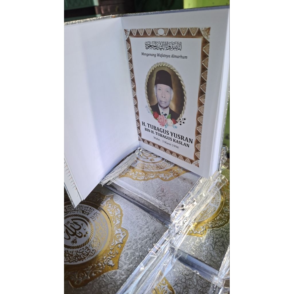 Cetak Buku Yasin & Tahlil Hard Cover MQ Linen 240 Halaman mengenang 40 / 100 Hari