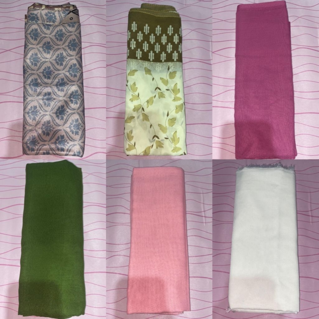Preloved kerudung segiempat (motif, saudia rawis, bellasquare, paris jadul)