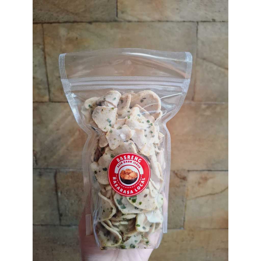 

Kripik Basreng Asin Daun Jeruk 125gr/Snack Cemilan Renyah Murah