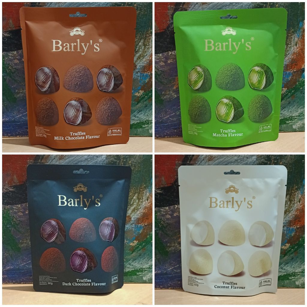 

Baryl's 60gr Truffles Dark Milk Coconut Matcha Chocolate Baryls Greentea Coklat Hitam Kelapa Susu