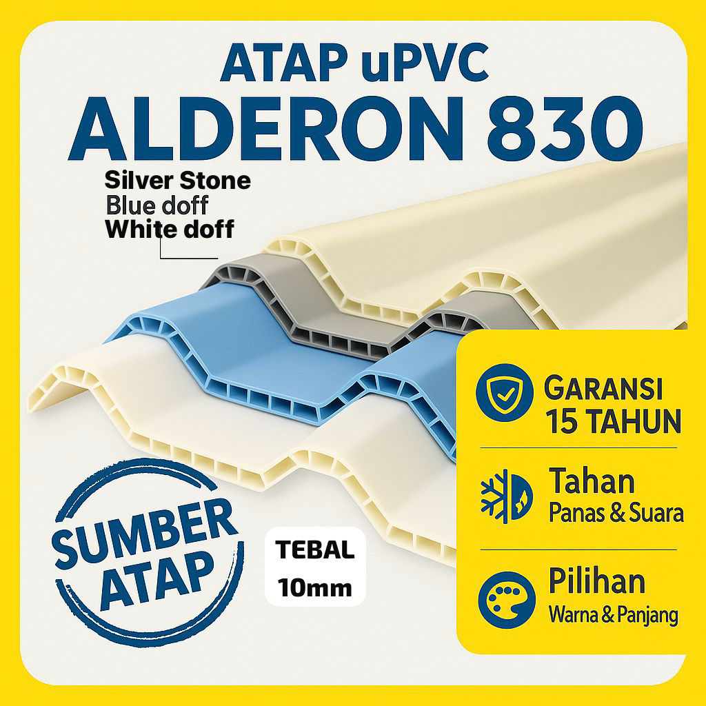 Atap UPVC Alderon Twinwall 10mm || Ukuran Custom Panjang 6M - Jabodetabek