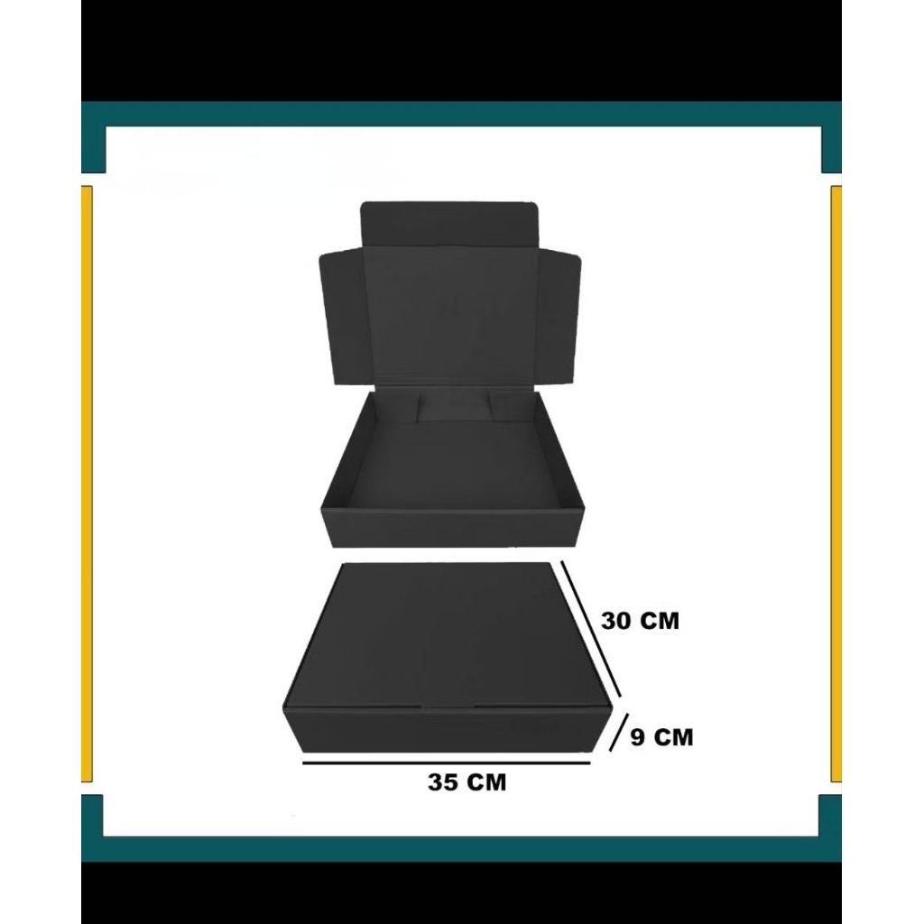 

box lipat hitam 35 x 30 x 9