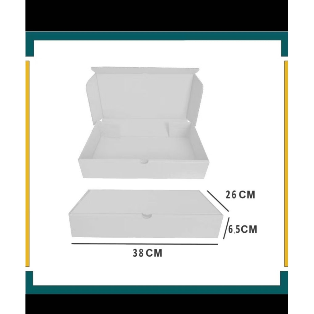 

kotak lipat putih 38 x 26 x 6,5