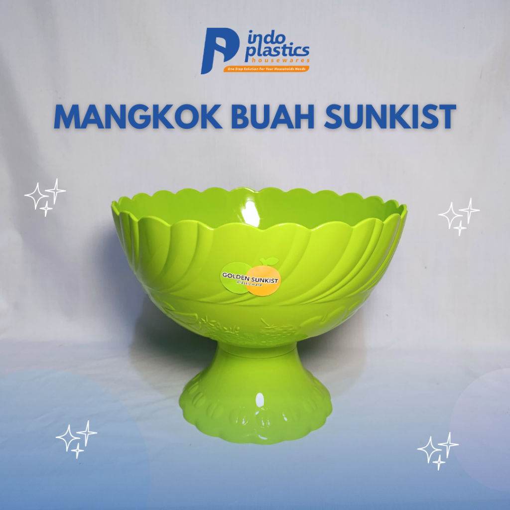 Wadah/Mangkok Buah Jumbo Golden Sunkist 7011H/Mangkok Hijau Es Buah/Mangkuk Plastik Besar Murah