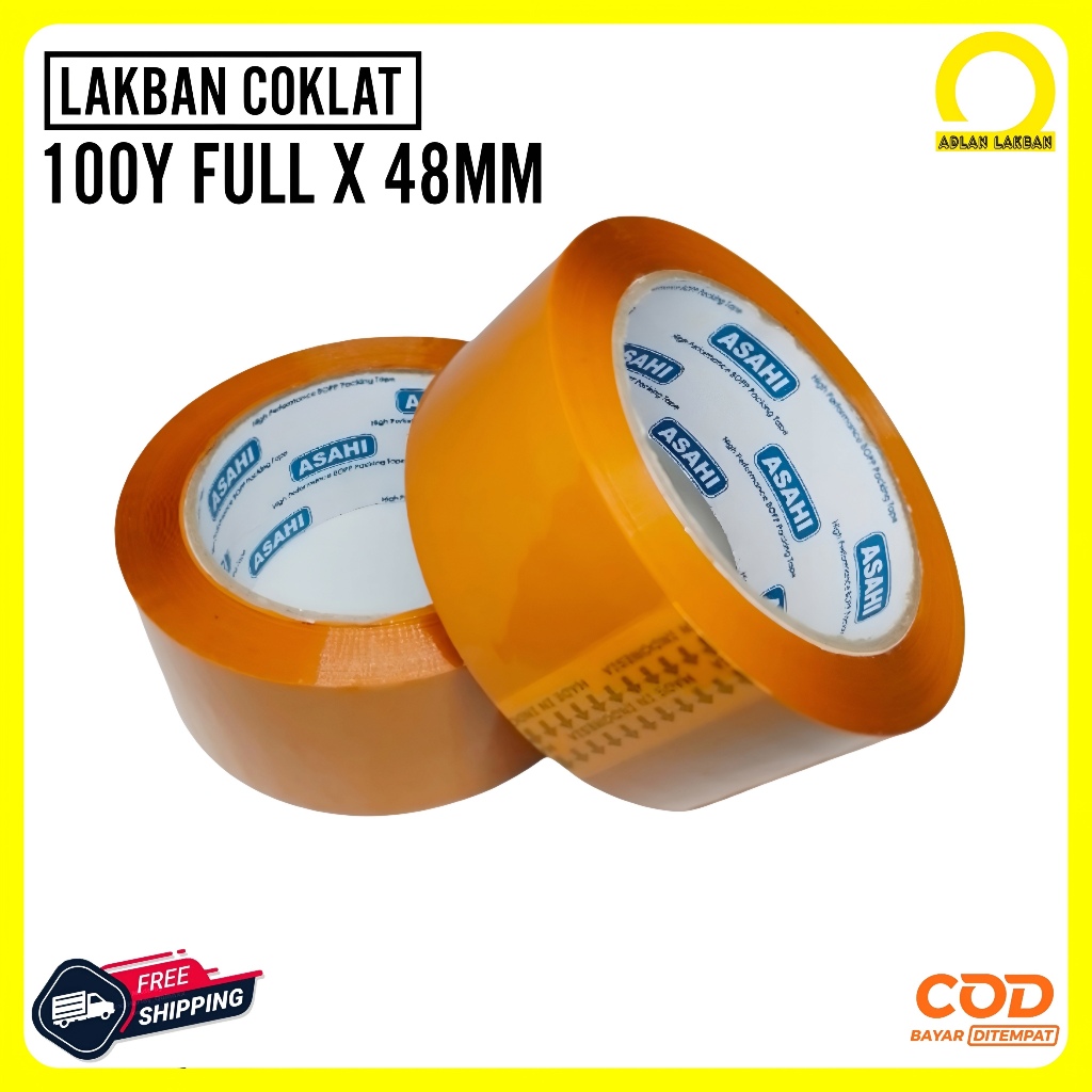 

Lakban Coklat 100 Yard x 48mm / Selotip Isolasi Coklat 2 Inch Tebal