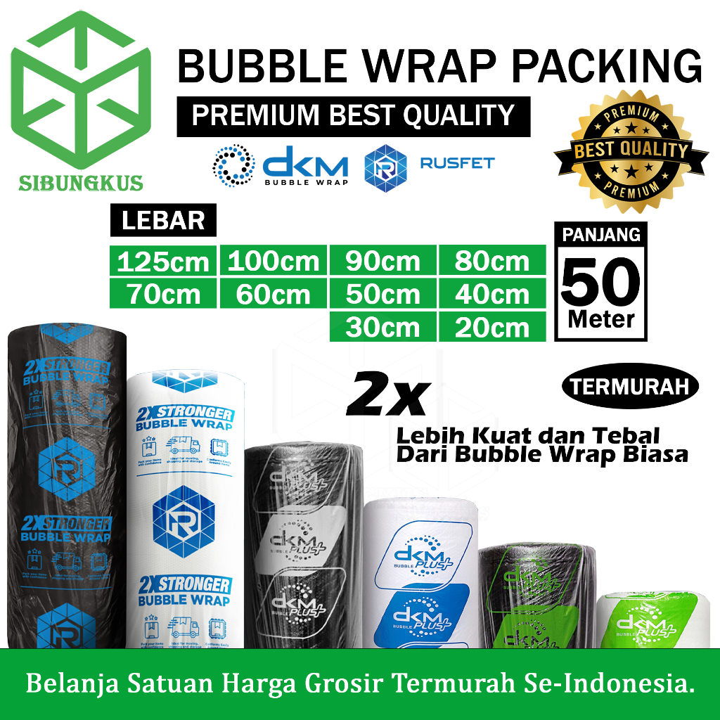 

Plastik Bubble Wrap 125cm X 50m Dkm Plus Bubblewrap Packing 40cm 30cm x 50m Roll