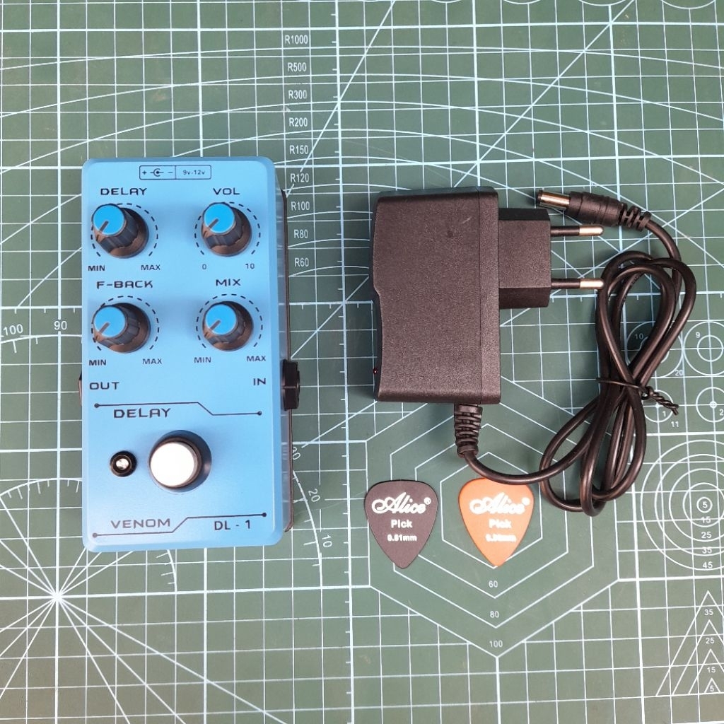 Efek Delay Venom – Multi-Instrumen (Vokal, Gitar, Biola, Suling) – Termasuk Adaptor & 2 Pick