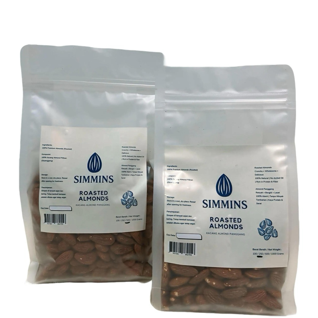 

Kacang Almond Utuh Panggang / Roasted Whole Almond - By Simmins