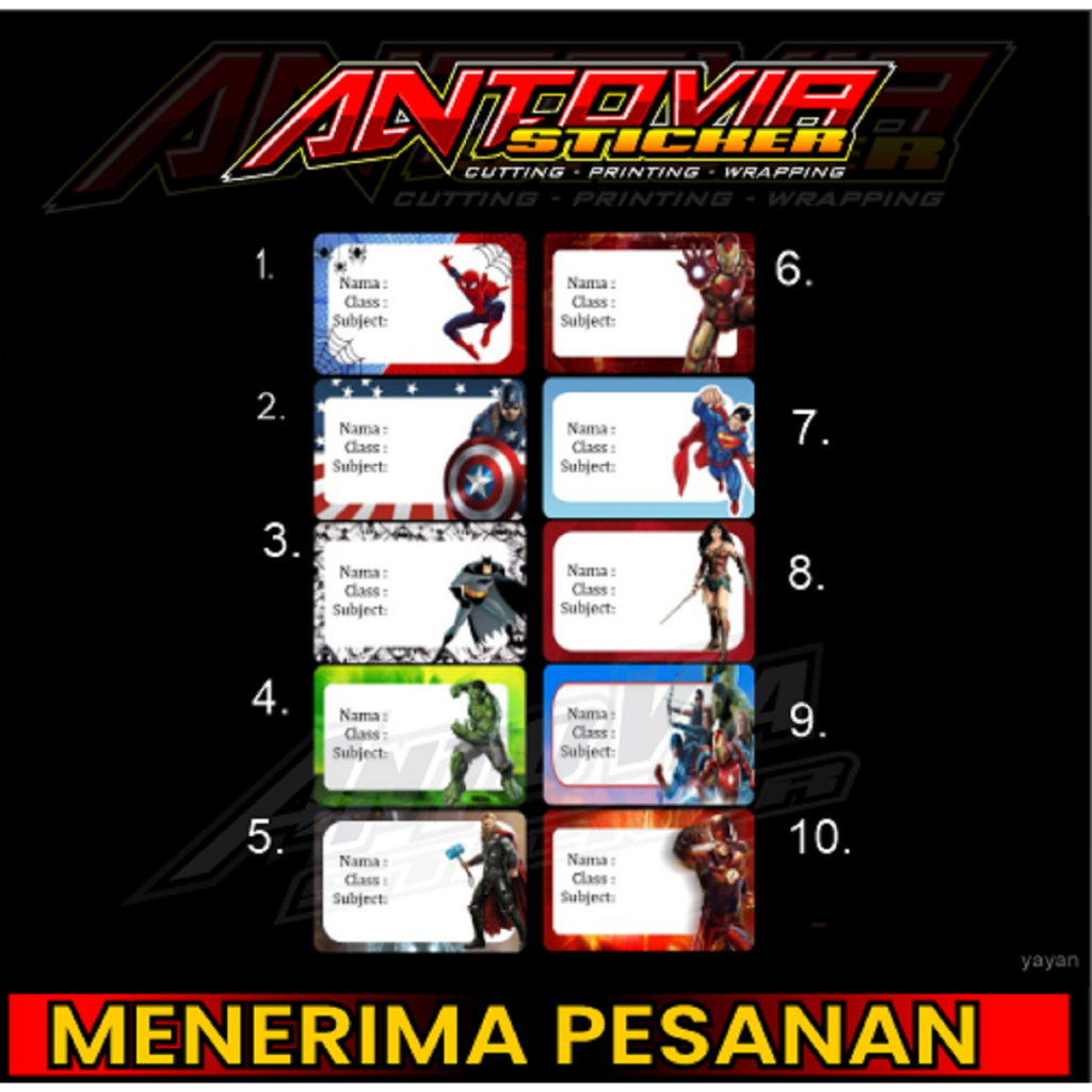

Stiker Label Nama + Bahan Chromo Bisa Ditulis Sendiri + Bisa Custom